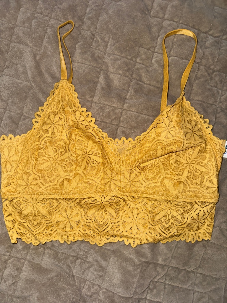 Nwt Gold /Yellowish Lace Bralette From Old Navy